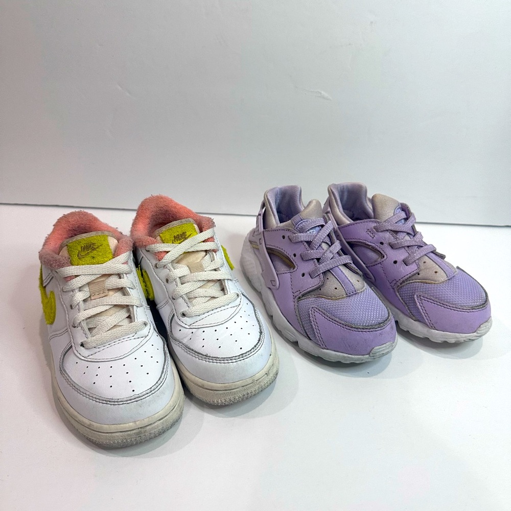 Used Nike Kids White and Purple Sneakers Sz.9